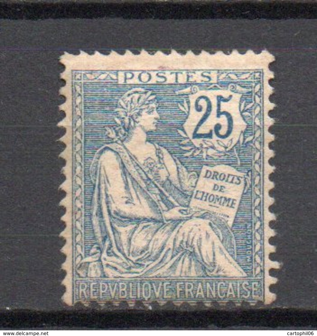 - FRANCE N° 127 Neuf ** MNH - 25 C. Bleu Type Mouchon Retouché 1902 - Cote 500 EUR - - 1900-02 Mouchon