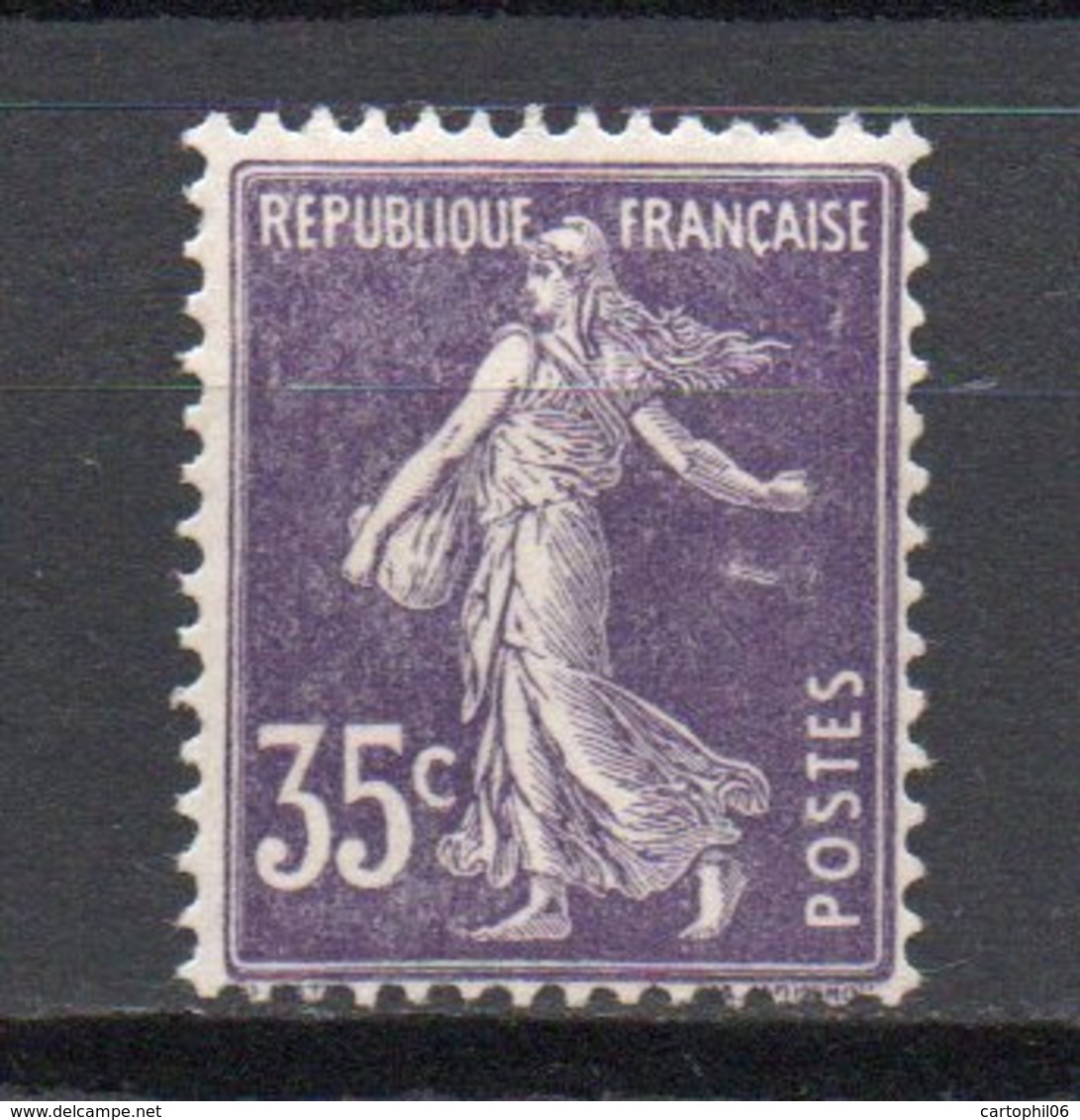 - FRANCE N° 142 Neuf ** MNH - 35 C. Violet Semeuse Camée 1907, Type I - Cote 20 EUR - - 1906-38 Semeuse Camée