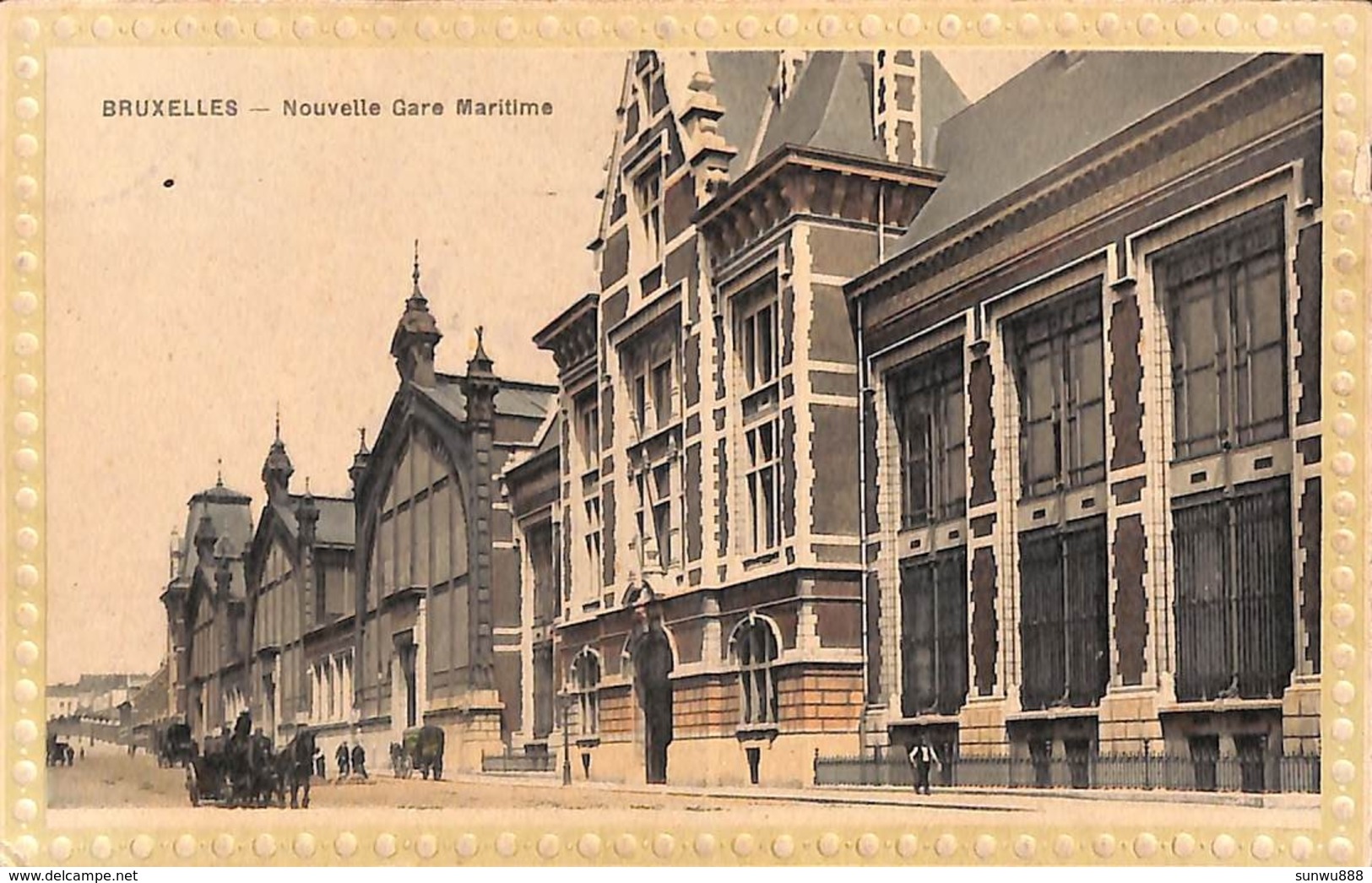 Bruxelles - Nouvelle Gare Maritime (animée, Colorisée, Edit. Du Grand Bazar De La Rue Neuve 1910) - Maritime