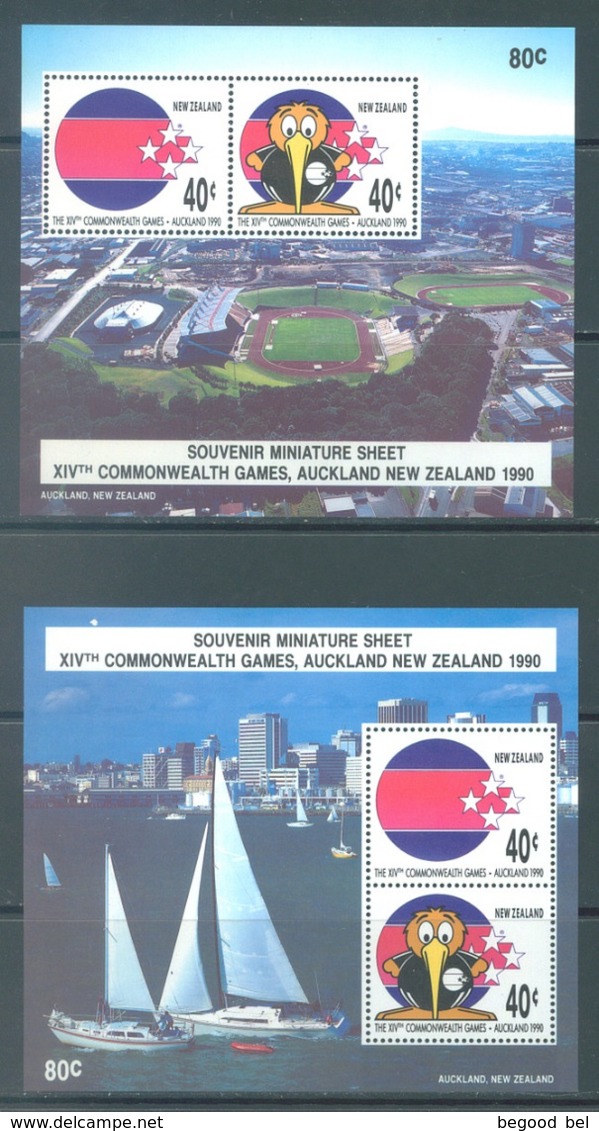 NEW ZEALAND - MNH/** - 1990 - COMMONWEALTH GAMES - Yv Bloc 70-71 Mi Bl 21-22 SG MS1538 Sc 971a-971b  - Lot 20394 - Blocs-feuillets