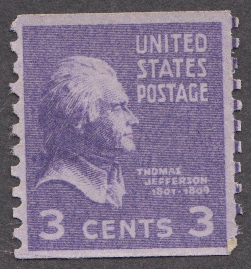 USA 1939. Scott 842. Rotary Press Coil 3c Thomas Jefferson. Perf 10 Vertically. MNH - Neufs