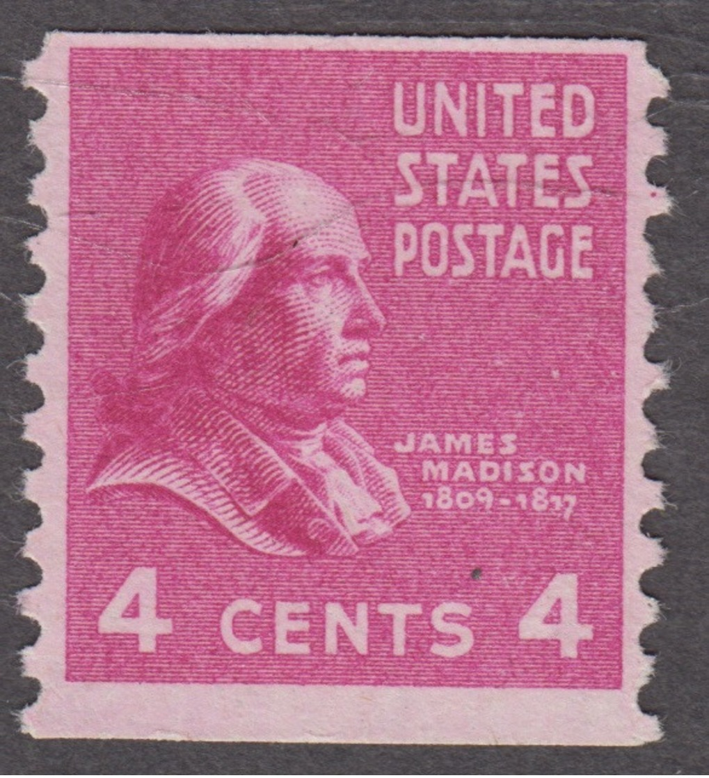 USA 1939. Scott 843. Rotary Press Coil 4c James Madison. Perf 10 Vertically. MNH - Neufs