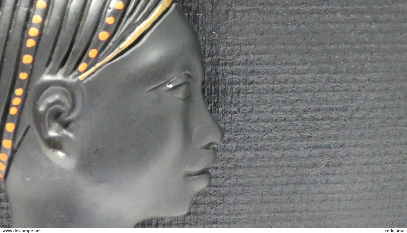 Grande Tête De Femme Africaine En Platre - Art Africain
