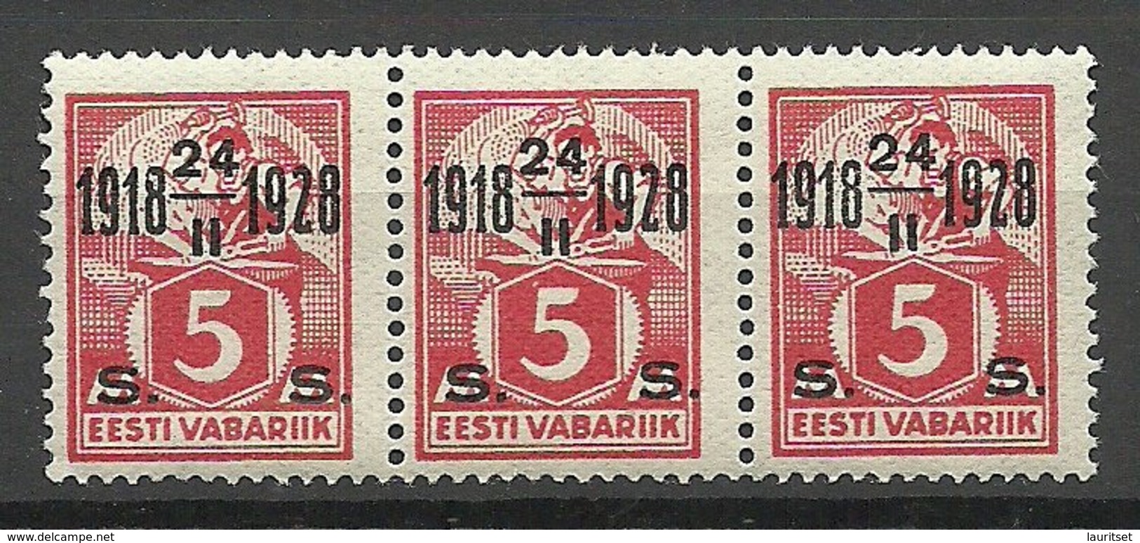 Estland Estonia 1928 Michel 69 In 3-stripe MNH - Estland