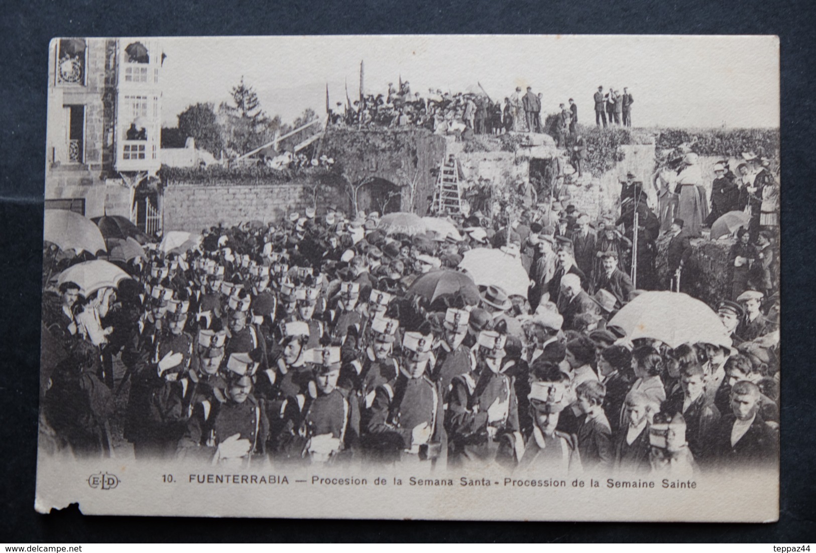 CPA N°13 FUENTERRABIA ESPAGNE PROCESSION DE LA SEMANA SANTA SEMAINE SAINTE ECRITE TAMPON 1919 RELIGION EDIT E.D - Otros & Sin Clasificación