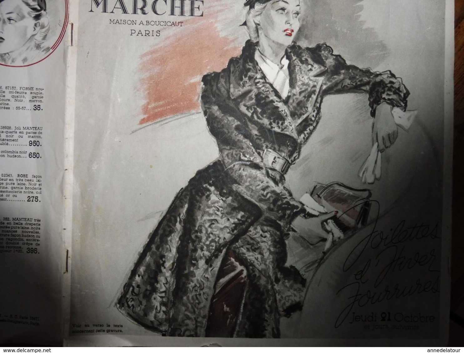 1937 AU BON MARCHÉ ---> Toilettes D'Hiver Et Fourrures - 1900-1940