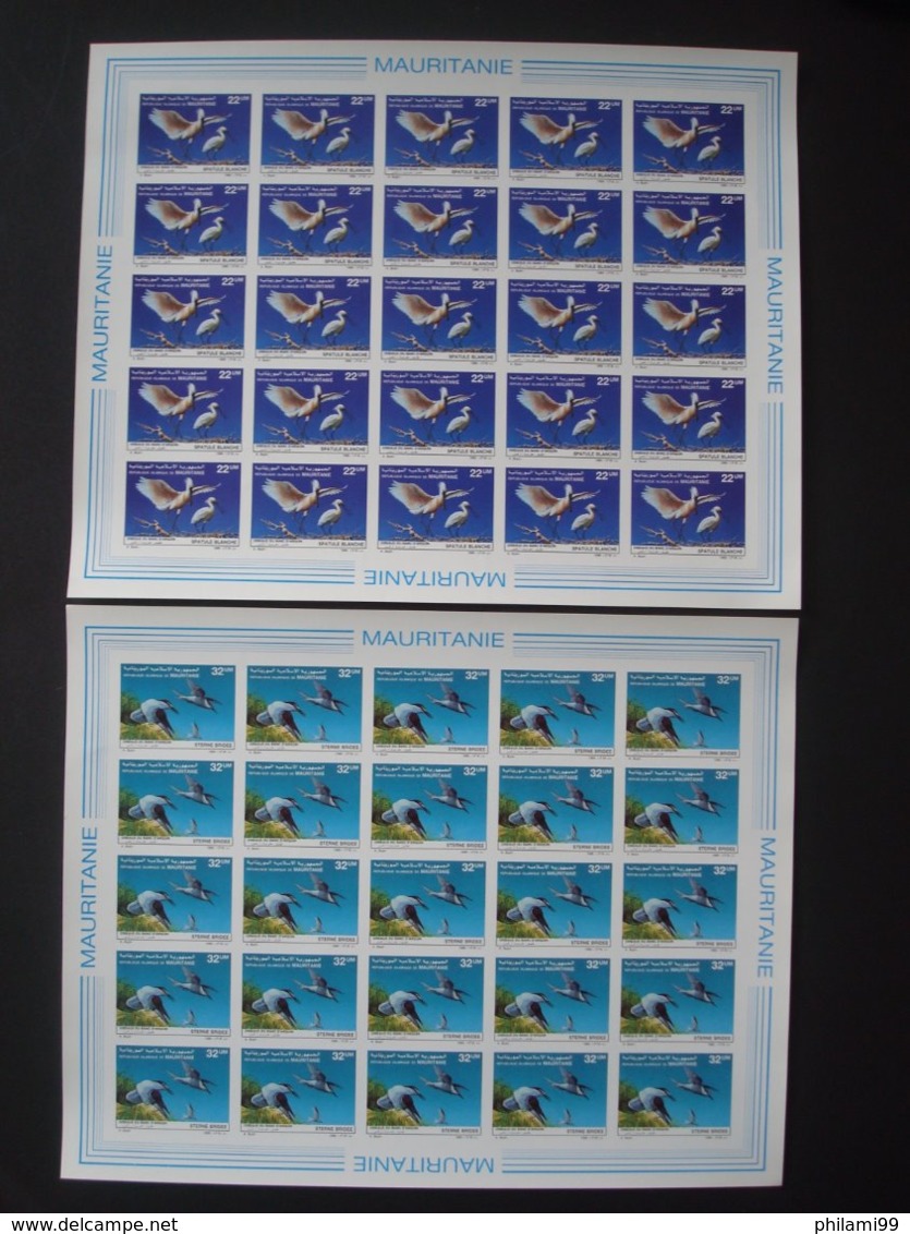 MAURITANIA 1986 2 IMPERFORATED FULL SHEETS MNH** / BUZIN BIRDS - Mauritanie (1960-...)