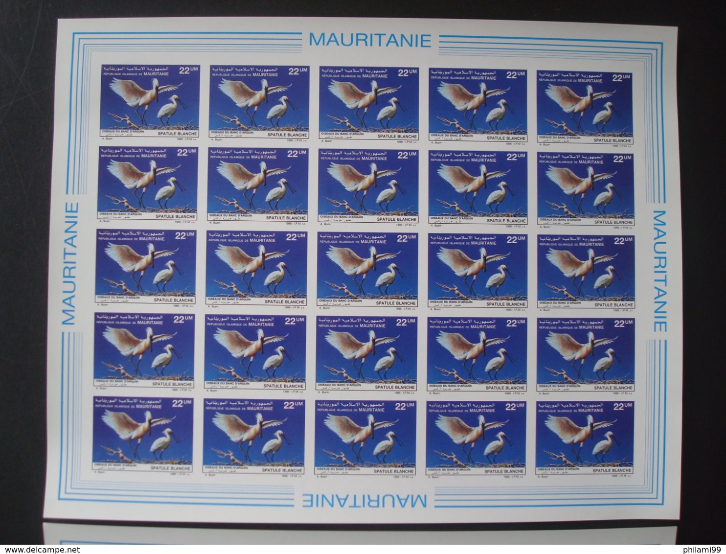 MAURITANIA 1986 2 IMPERFORATED FULL SHEETS MNH** / BUZIN BIRDS - Mauritanie (1960-...)