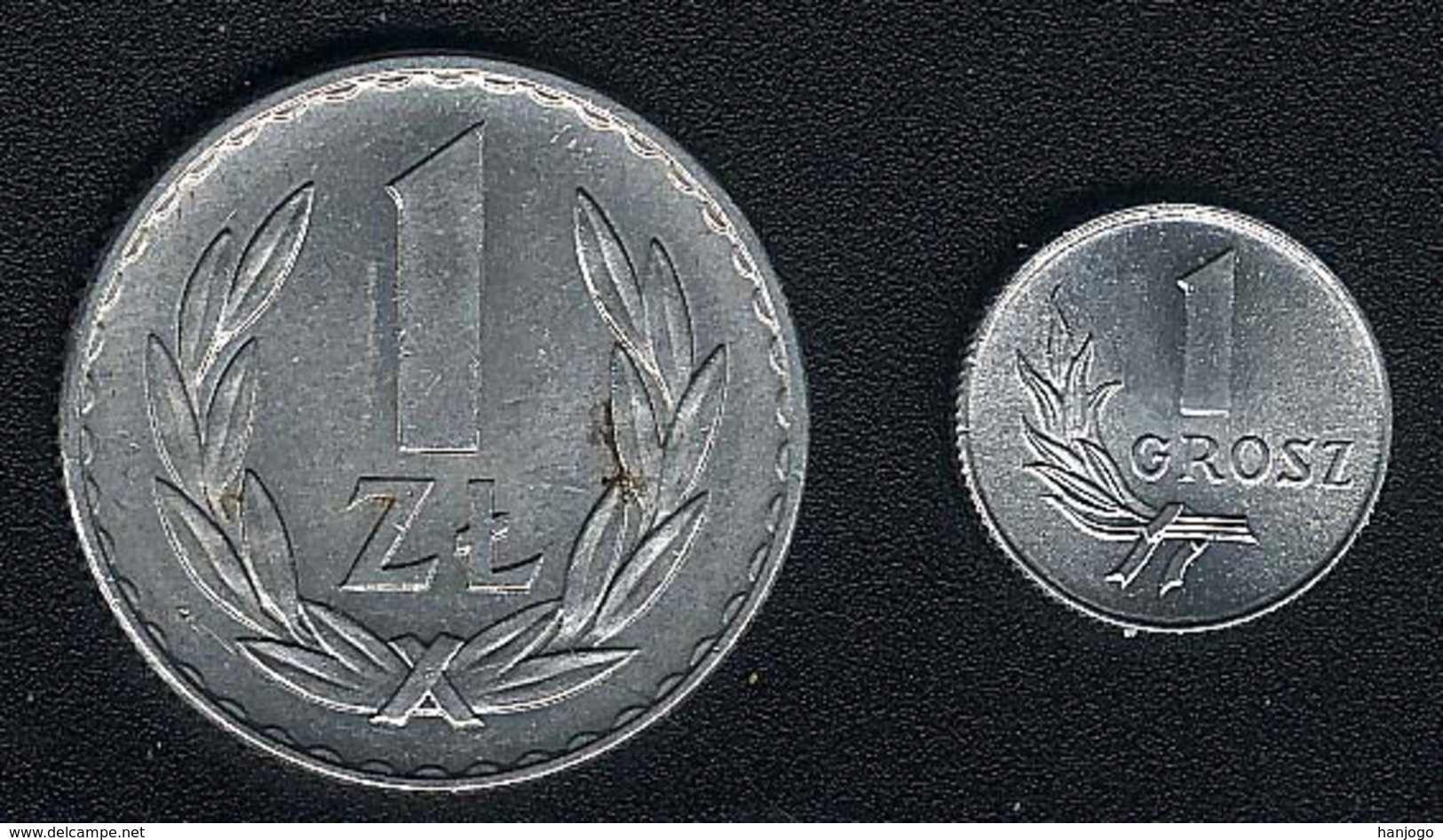 Polen, Lot 1 Grosz + 1 Zloty 1949, Alu, UNC/AUNC - Polen