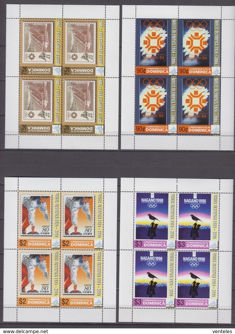 Dominica 29.03.2006 Mi # 3727-30 2006 Torino, 1984 Sarajevo 1998 Nagano Winter Olympics, MNH OG - Winter 2006: Torino