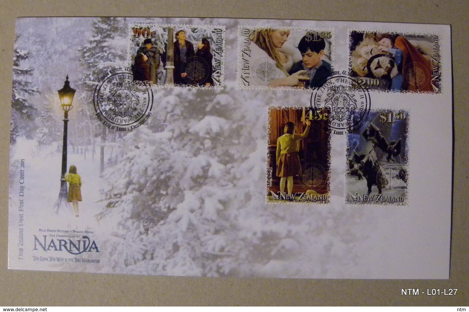 NEW ZEALAND 2005.  First Day Cover: Narnia Walt Disney Pictures The Lion, The Witch & The Wardrobe 2 Covers. - Cartas & Documentos