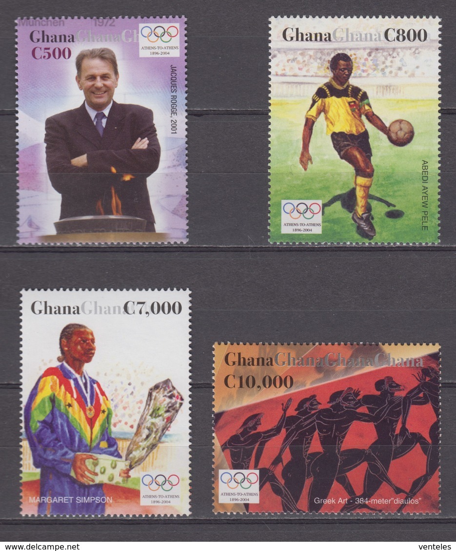 Ghana 29.11.2004 Mi # 3651-54 2004 Athens Summer Olympics MNH OG - Summer 2004: Athens