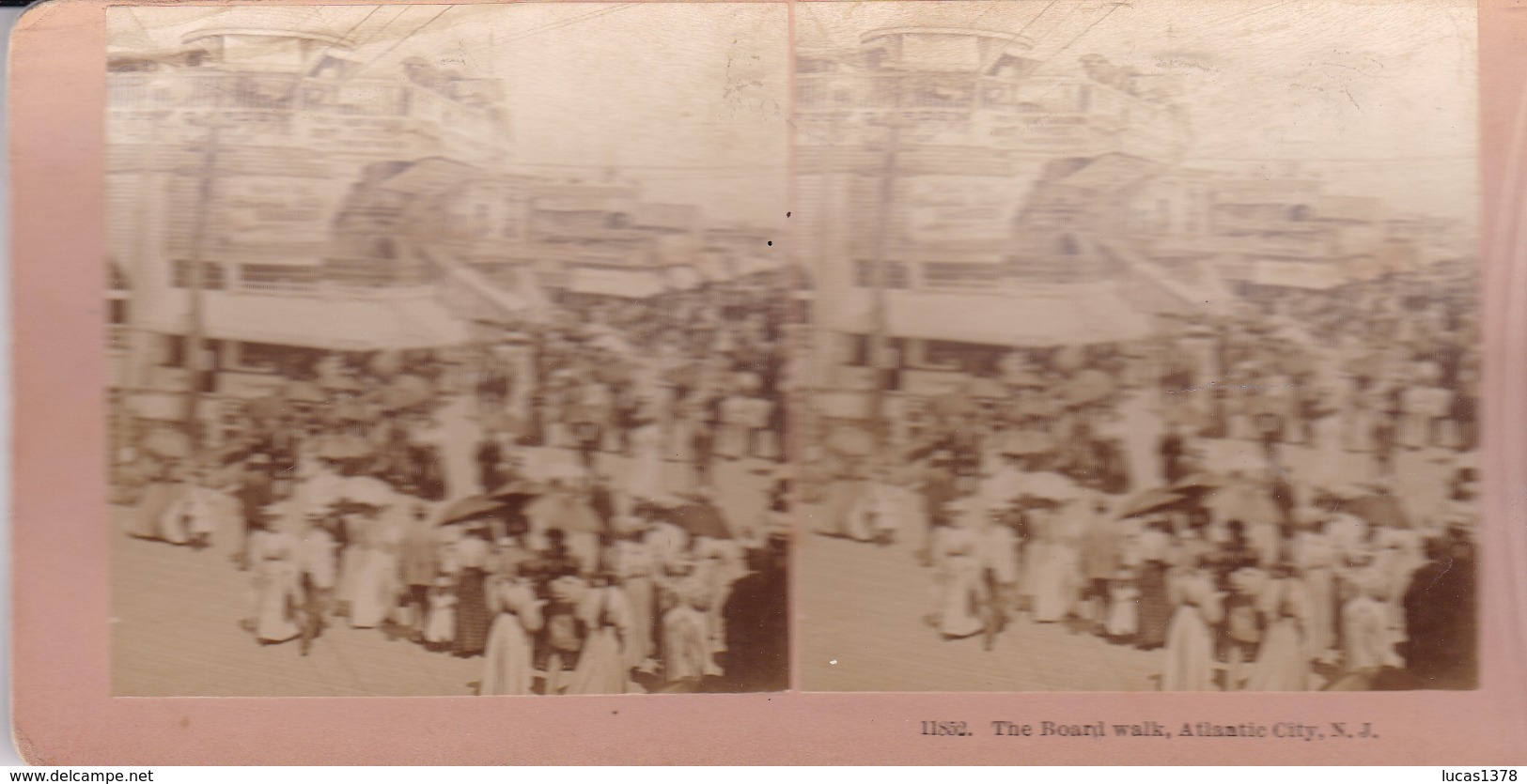 1897  / ETATS UNIS /  KILBURN 11852 / ATLANTIC CITY / THE BOARD WALK - Photos Stéréoscopiques