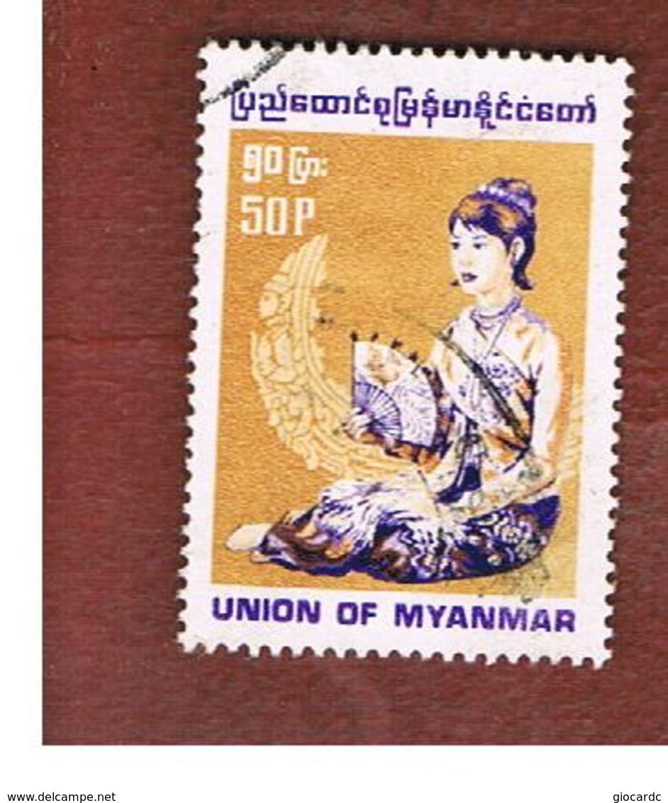 MYANMAR / BIRMANIA (BURMA)    -  SG 315 -  1990  COSTUMES: MON WOMAN         -  USED ° - Myanmar (Burma 1948-...)