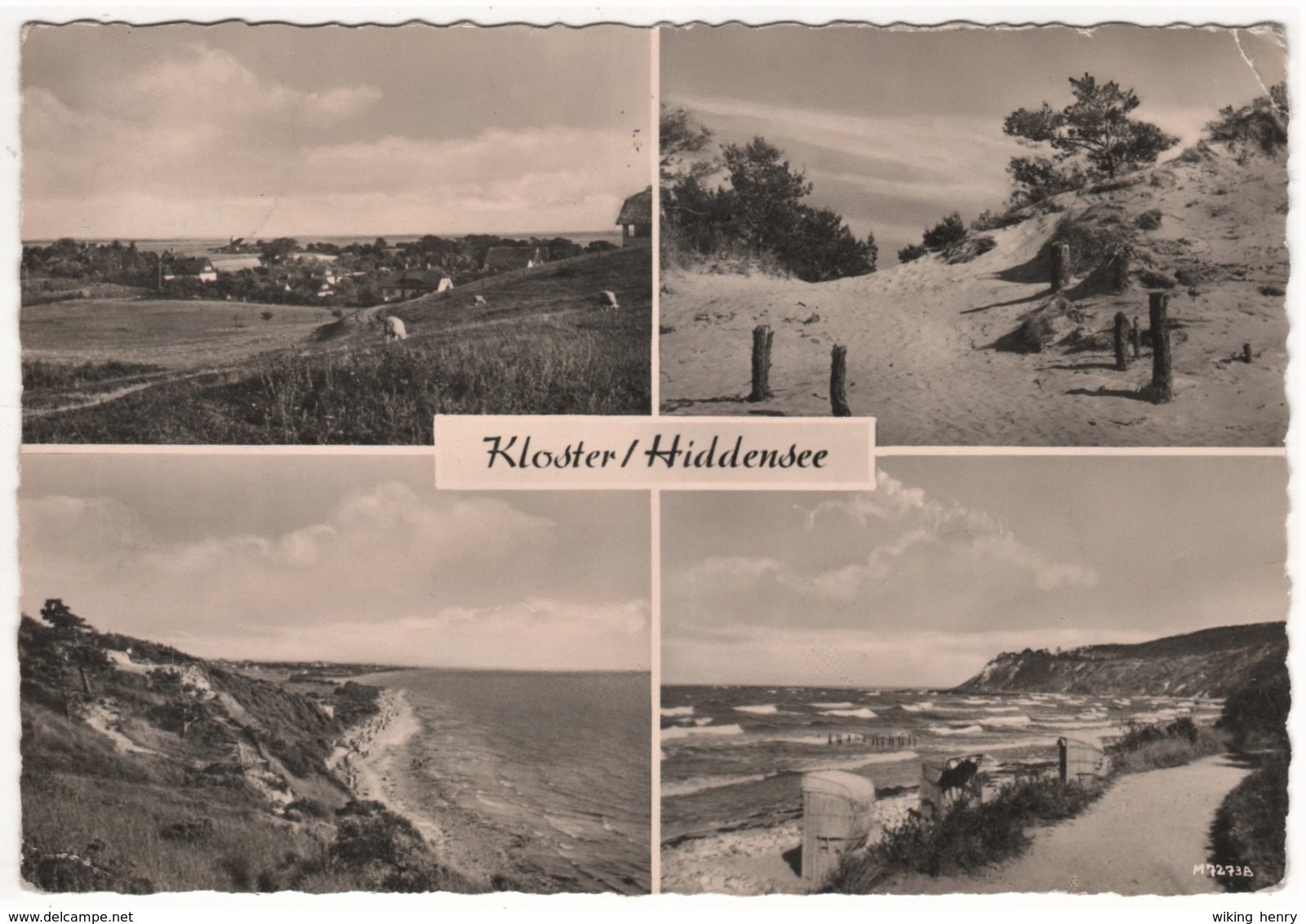 Hiddensee Kloster - S/w Mehrbildkarte 10 - Hiddensee