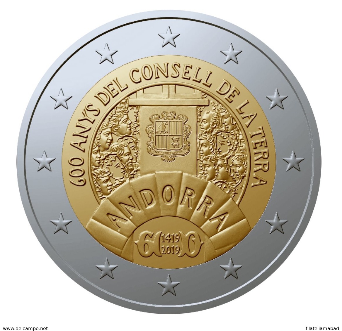 ANDORRA 11 COMMEMORATIVAS 600 ANYS DEL CONSELL  DE LA TERRA.  TIRADA 60.000 OFERTA ANTICIPADA VENTA  EN NOVIEMBRE. - Andorra