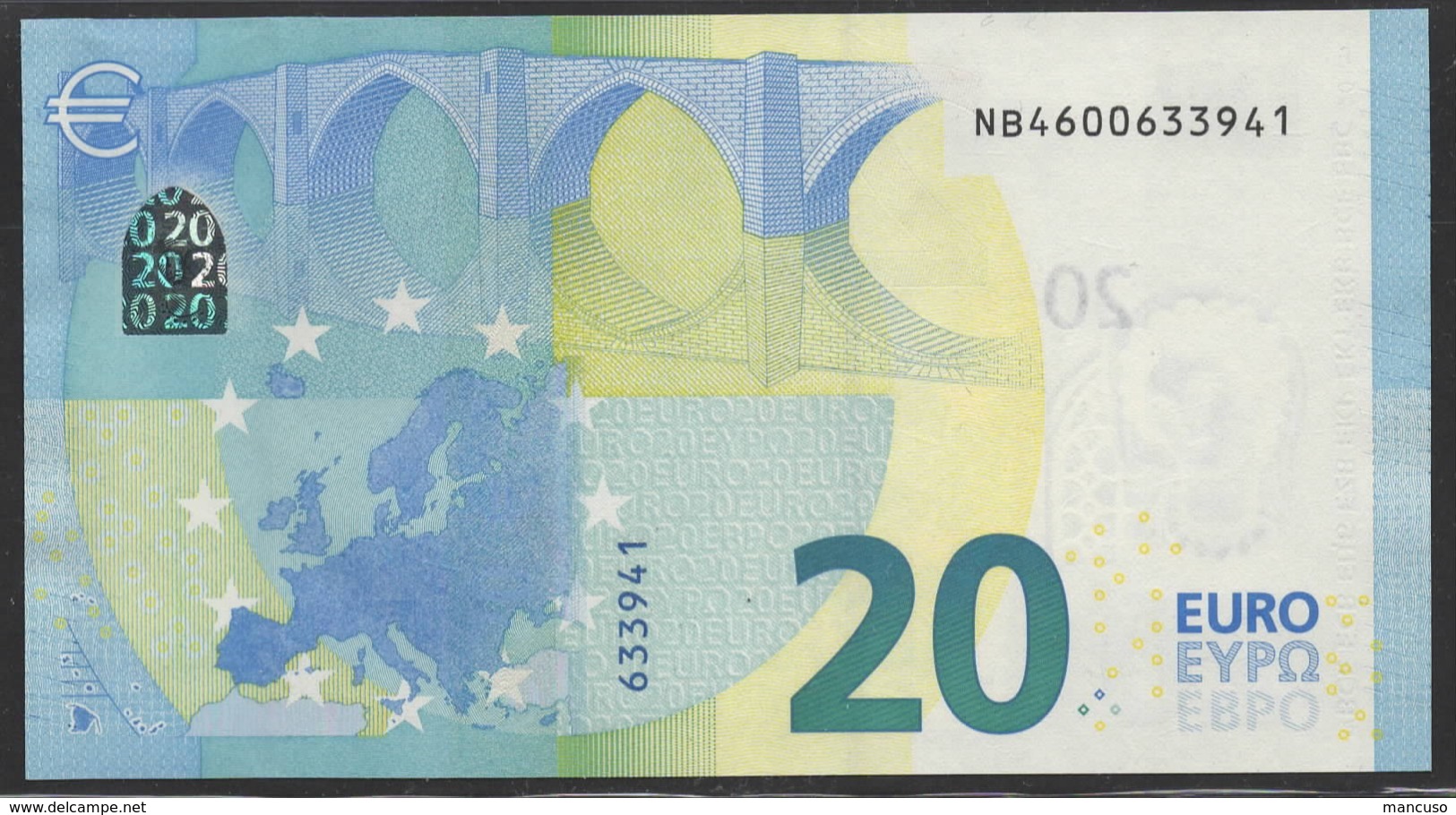 &euro; 20  AUSTRIA  NB N008  DRAGHI  UNC - 20 Euro