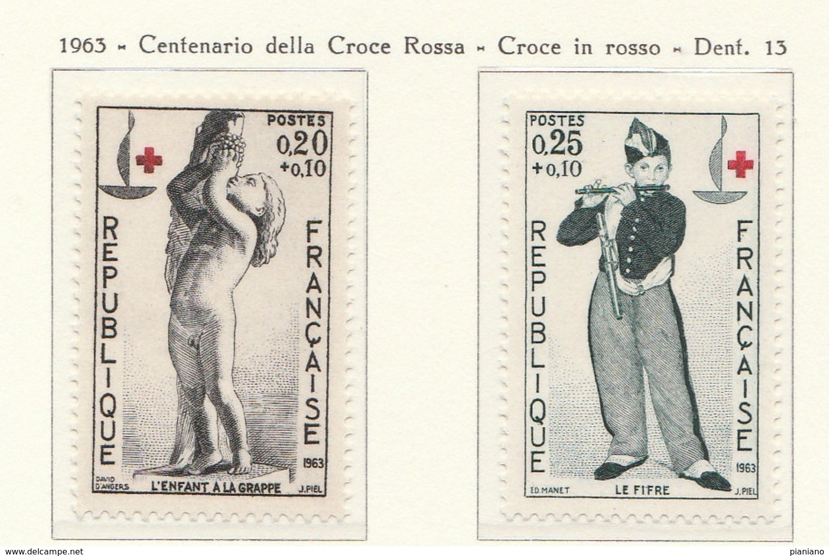PIA  - FRANCIA  -  1963  : A Profitto Della Croce Rossa -  Centenario Della Croce Rossa  - (Yv  1400-01) - First Aid