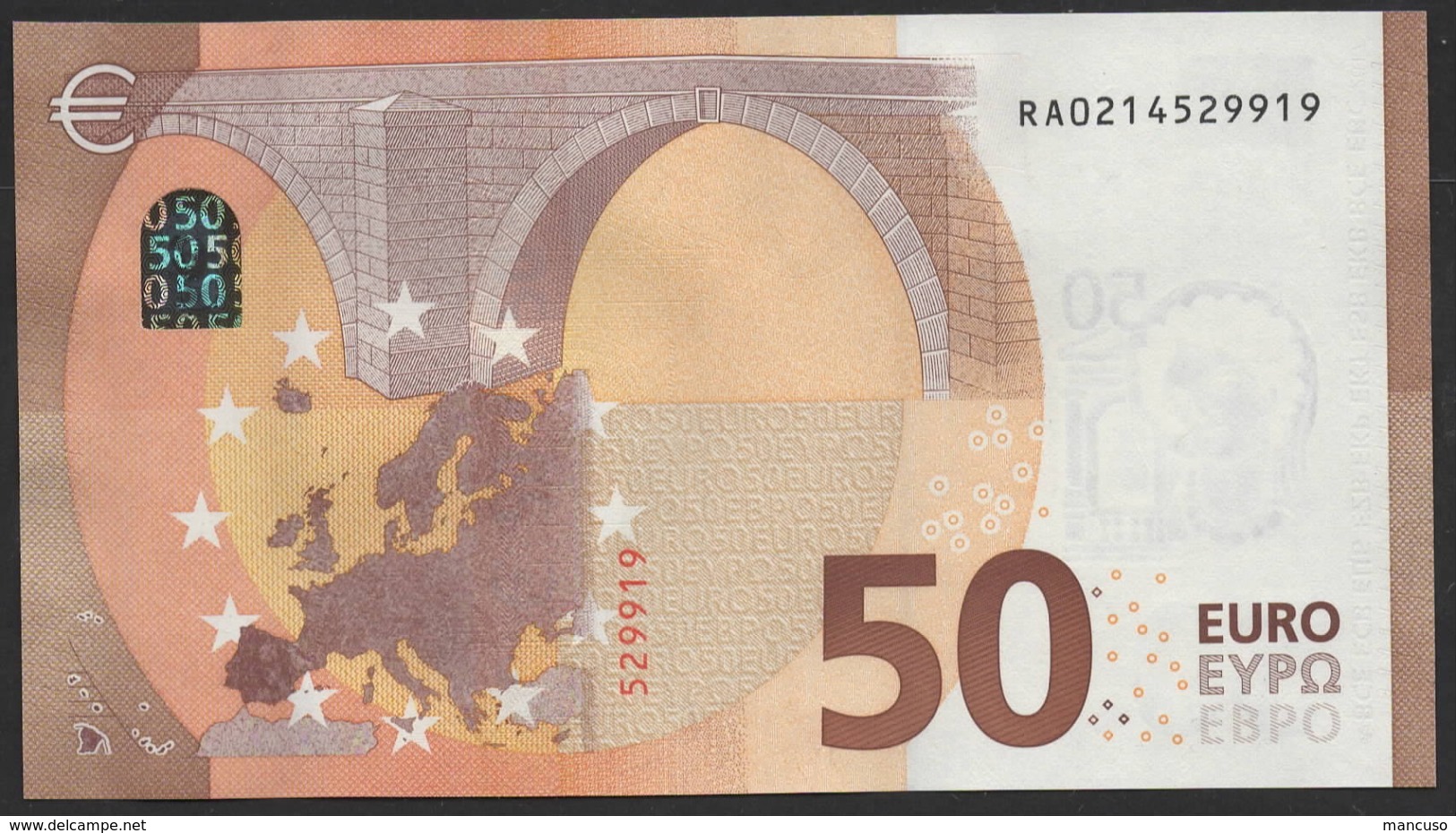 GERMANY 50 EURO  RA R001 - DRAGHI   UNC - 50 Euro