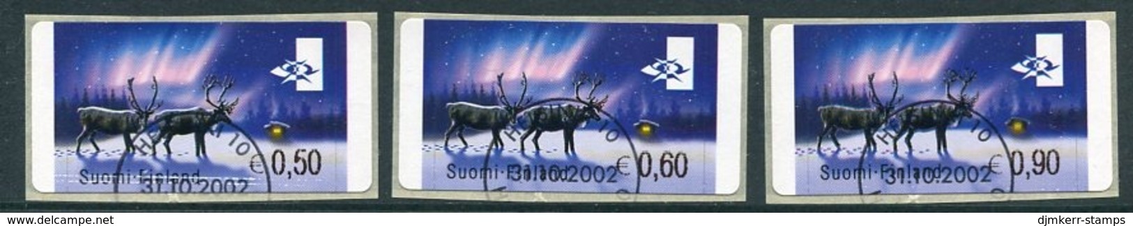 FINLAND 2002 Reindeer ATM, Three Values Used.  Michel 37 - Machine Labels [ATM]