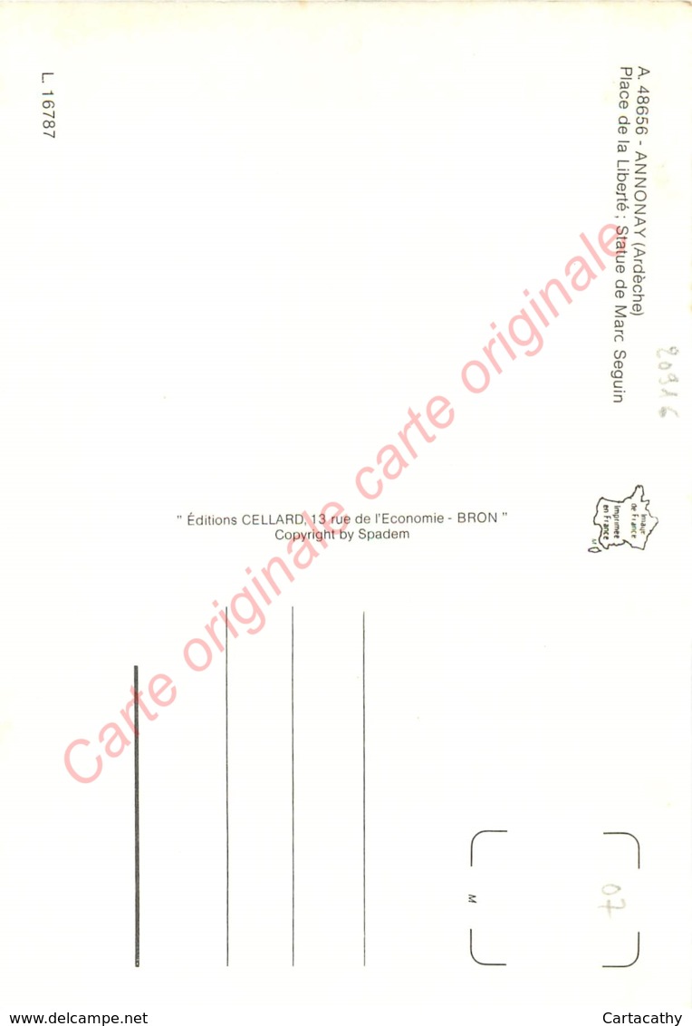 07.  ANNONAY .  Place De La Liberté . Statue De Marc Seguin . - Annonay