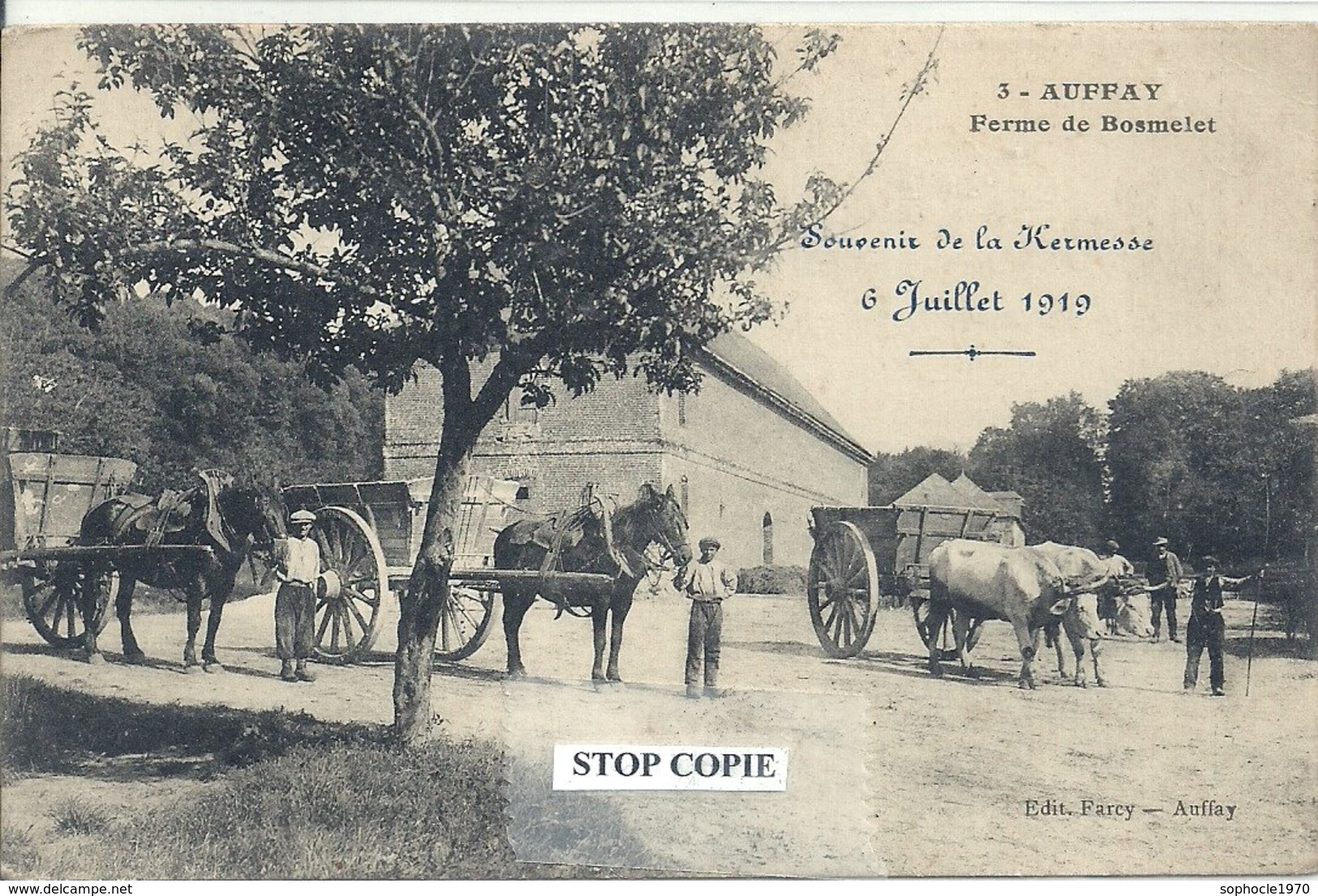 2019 - SEINE MARITIME - 76 - AUFFAY - Carte Top - Ferme De Bosmelet - Souvenir Kermesse 1919 - Belle Animation - Auffay