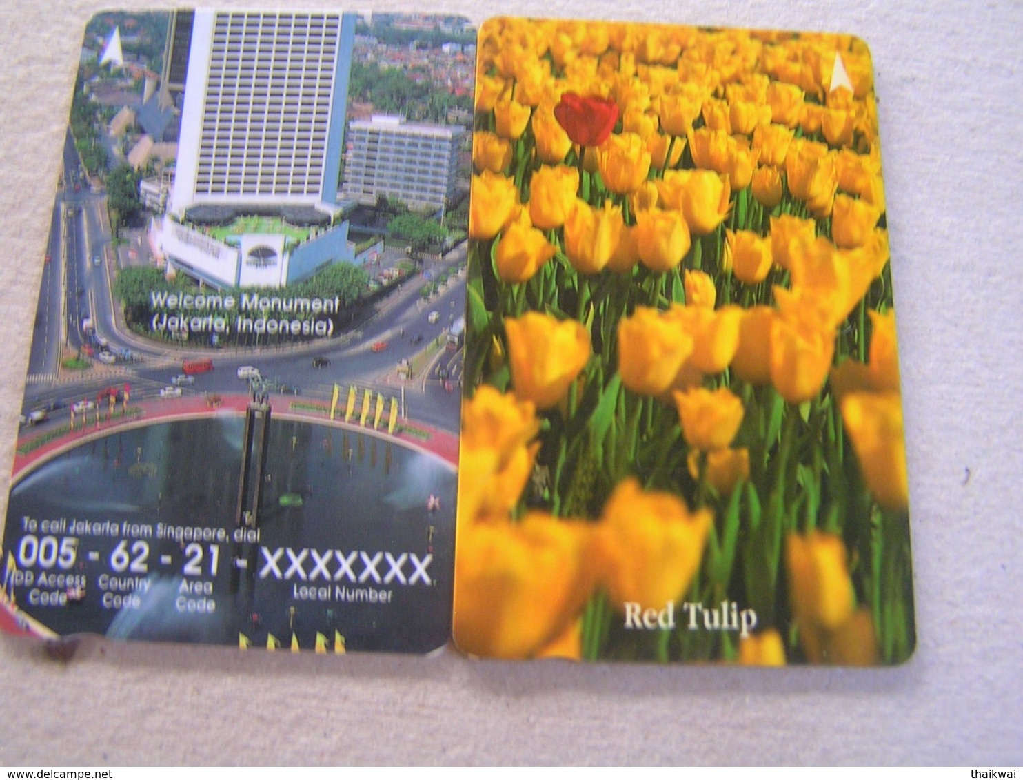 2 X Singapore Used GPT  Cards, 32SIGH/34SIGA  Flowers Tulips/ Monument - Singapur