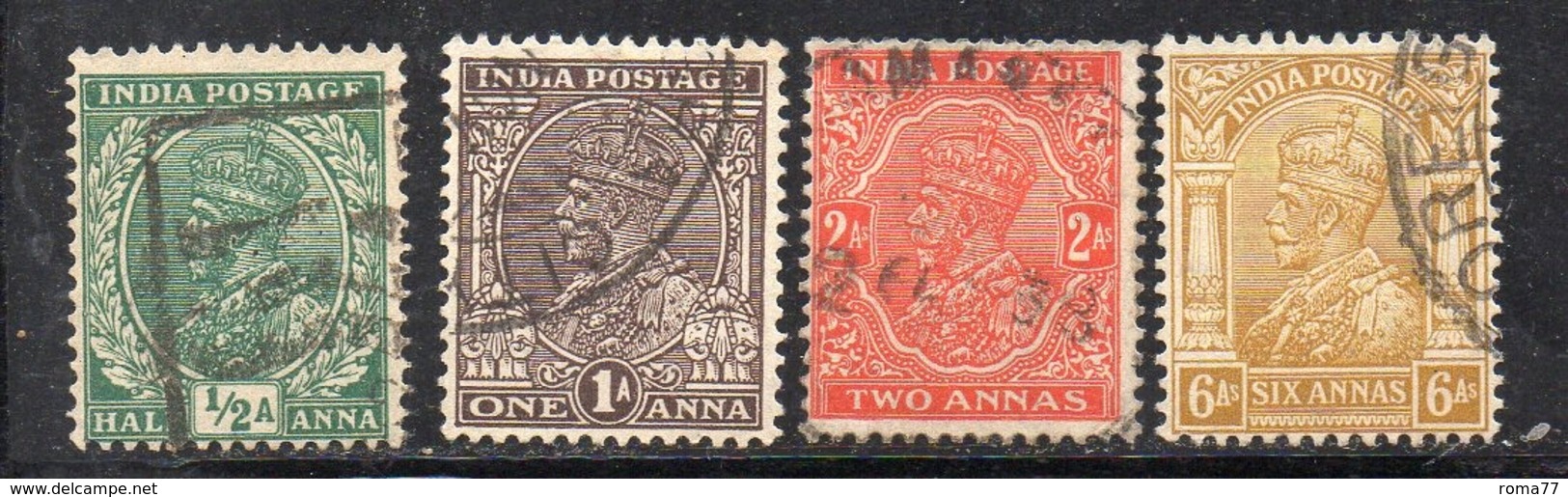 APR3075 - INDIA 1934, Yvert Serie N. 133/135A  Usata (2380A).Multi  Star - 1911-35 King George V