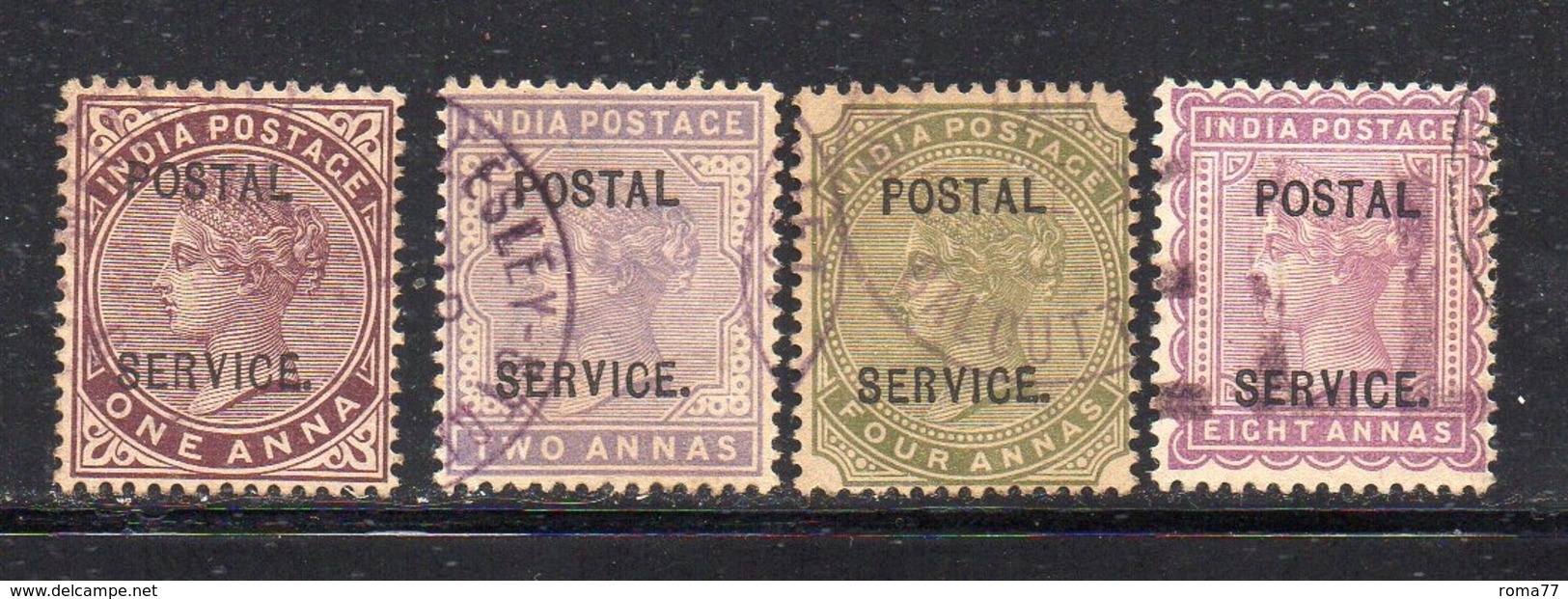 APR3078 - INDIA 1867, Servizio Quattro Valori Usati (2380A). Spst Postal Service - 1858-79 Compagnia Delle Indie E Regno Della Regina