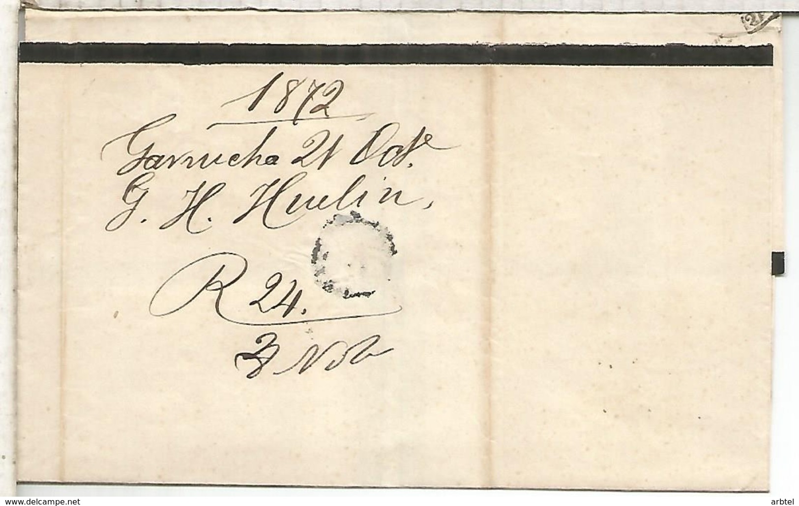 ENVUELTA DE LUTO VERA ALMERIA ?  A BARCELONA 1872 - Cartas & Documentos