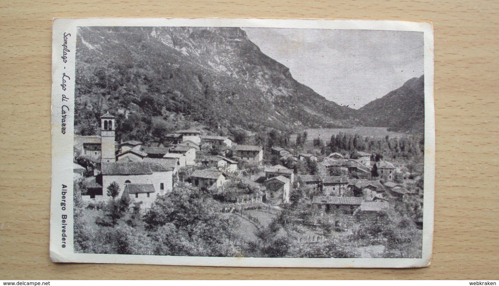 CARTOLINA FRIULI VENEZIA GIULIA CARNIA SOMPLAGO LAGO DI CAVAZZO ALBERGO BELVEDERE UDINE FORMATO GRANDE - Udine