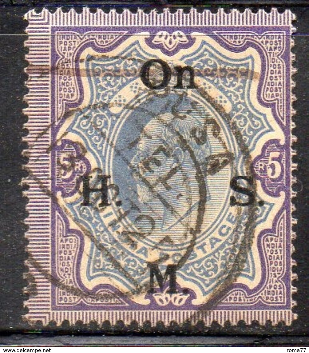 APR1000 - INDIA 1902, Servizio Yvert  N. 48  Usato  (2380A). Spst On H.M.S. - 1902-11  Edward VII