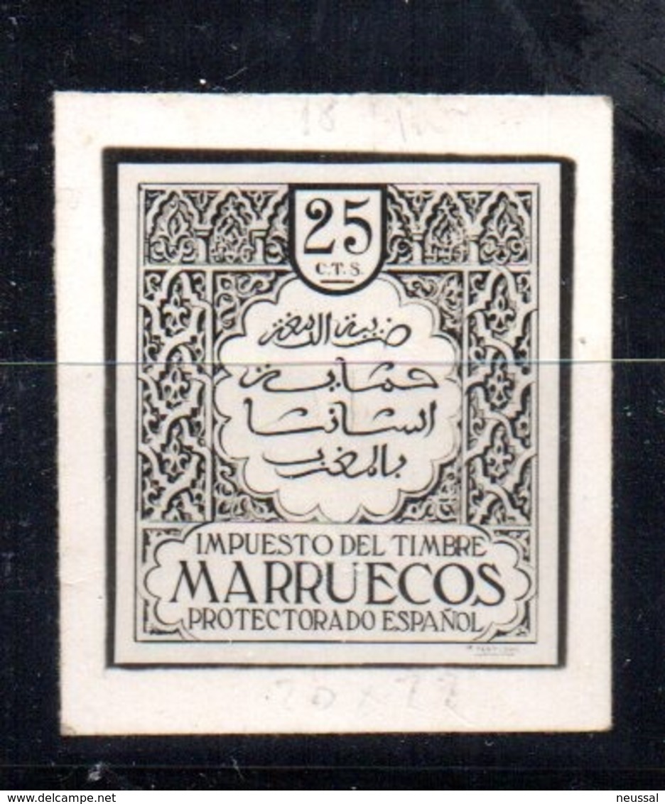 Fotolito O Prueba  Papel Carton Impuesto De Marruecos. - Marruecos Español