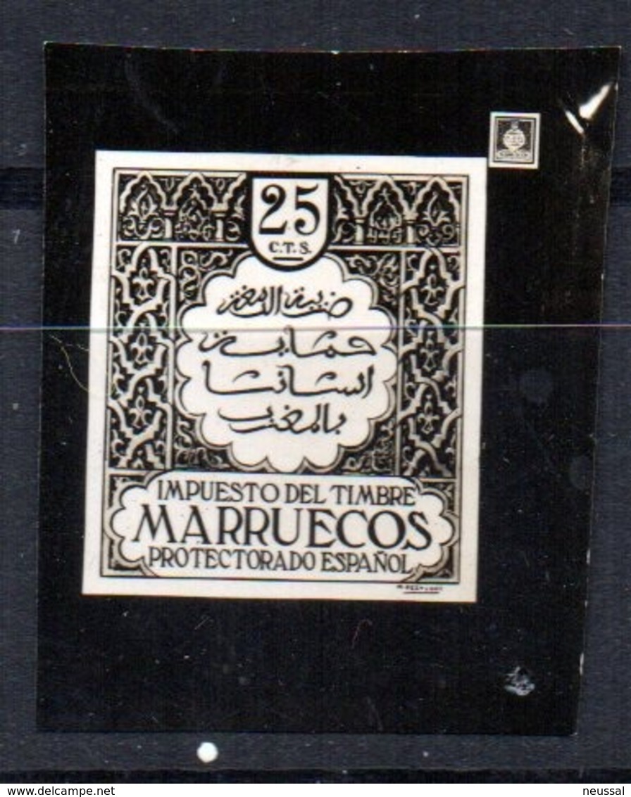 Fotolito O Prueba  Papel Carton Impuesto De Marruecos.1 - Marruecos Español