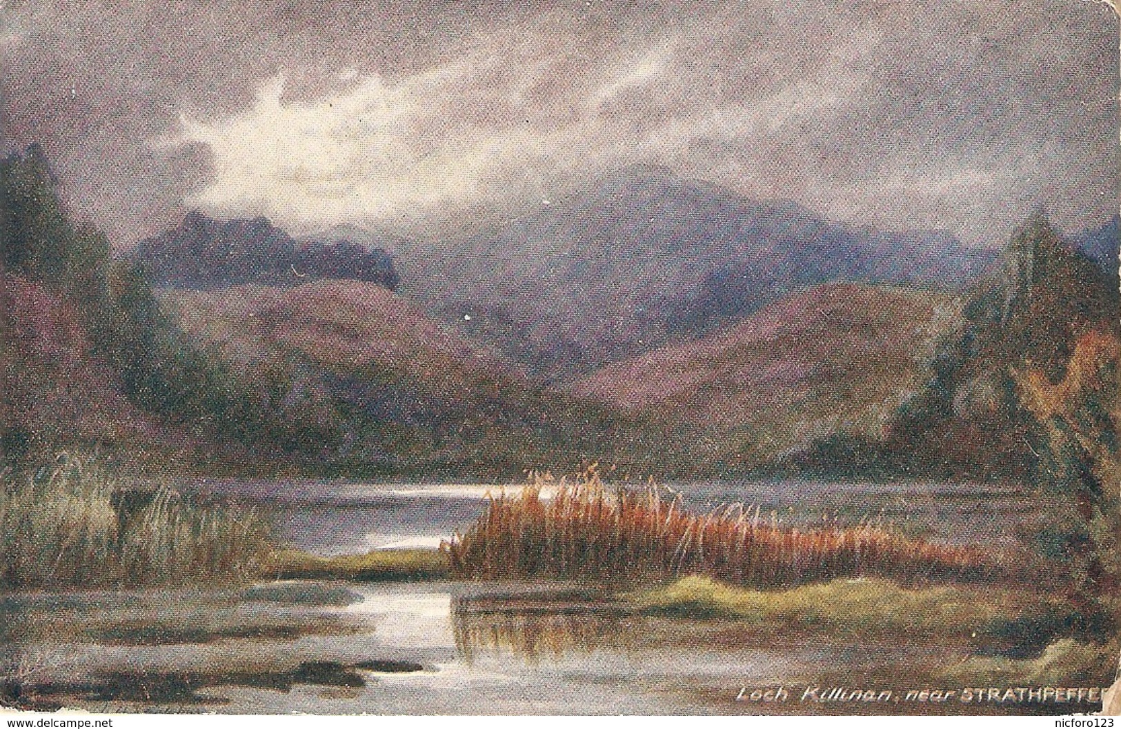 ""E.H.Vaughan. Mountain,Loch & Heather" Tuck Polette Bonnie Scotland Ser. PC # 7972 - Tuck, Raphael