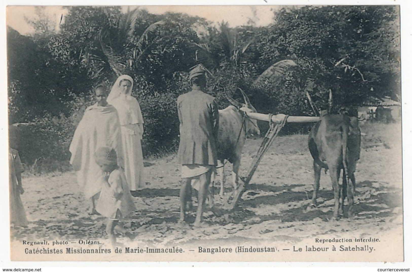 CPA - BANGALORE (Hindoustan) - Catéchistes Missionnaires De Marie-Immaculée - Le Labour à Satehally - Indien