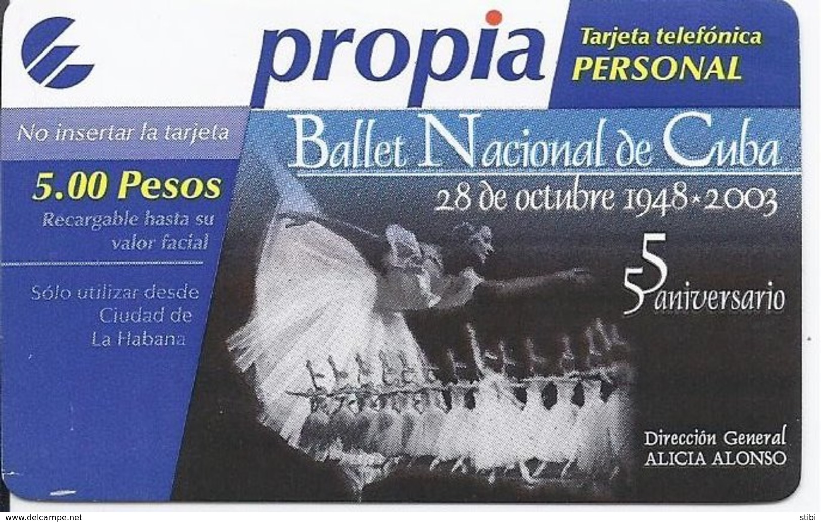 CUBA - PROPIA RECHARGE - USED - BALLET - Cuba