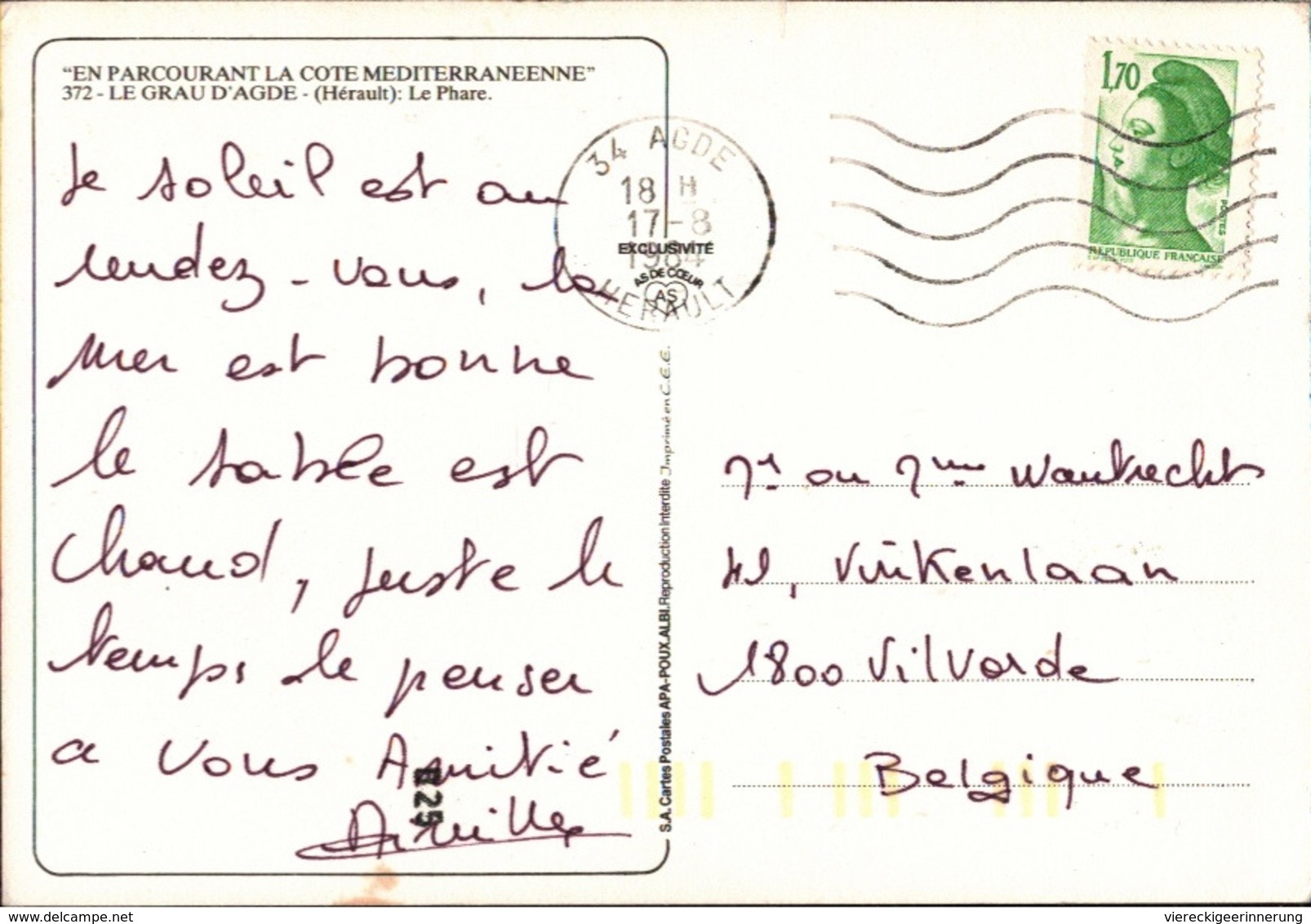 ! [34] CPM, Agde, 1984, Frankreich, France. Leuchtturm, Lighthouse, Phare - Agde