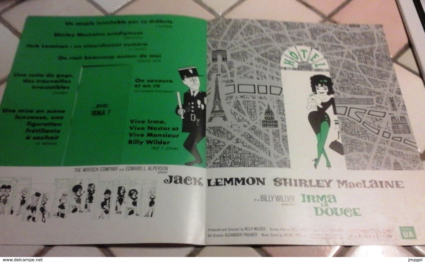 Dossier De Presse "Irma La Douce" Billy Wilder Shirley Mac Laine Jack Lemmon - Cinema Advertisement