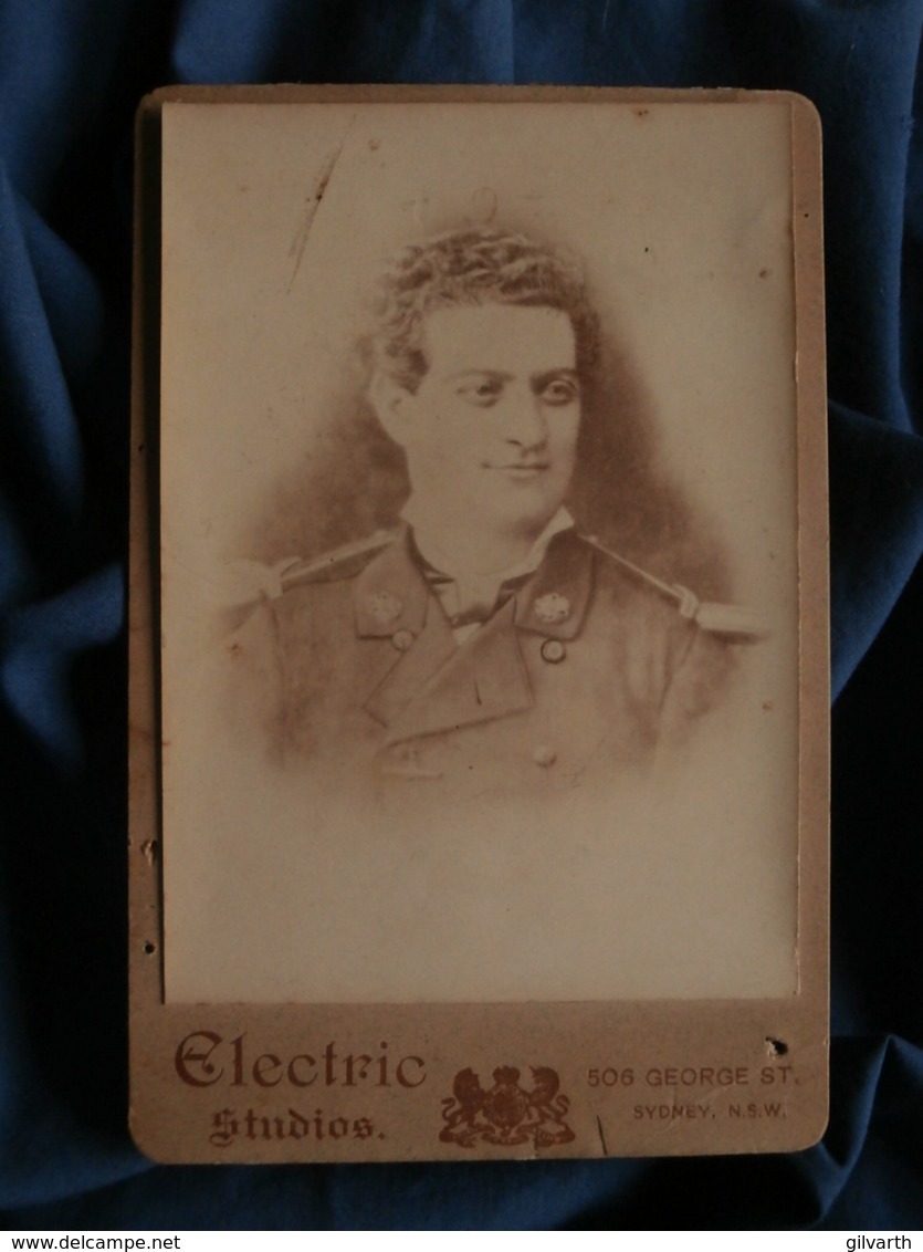 Photo Cabinet Electric Studios Sydney - Militaire, Musicien Des Troupes De Marine  Circa 1880 L469 - Anciennes (Av. 1900)