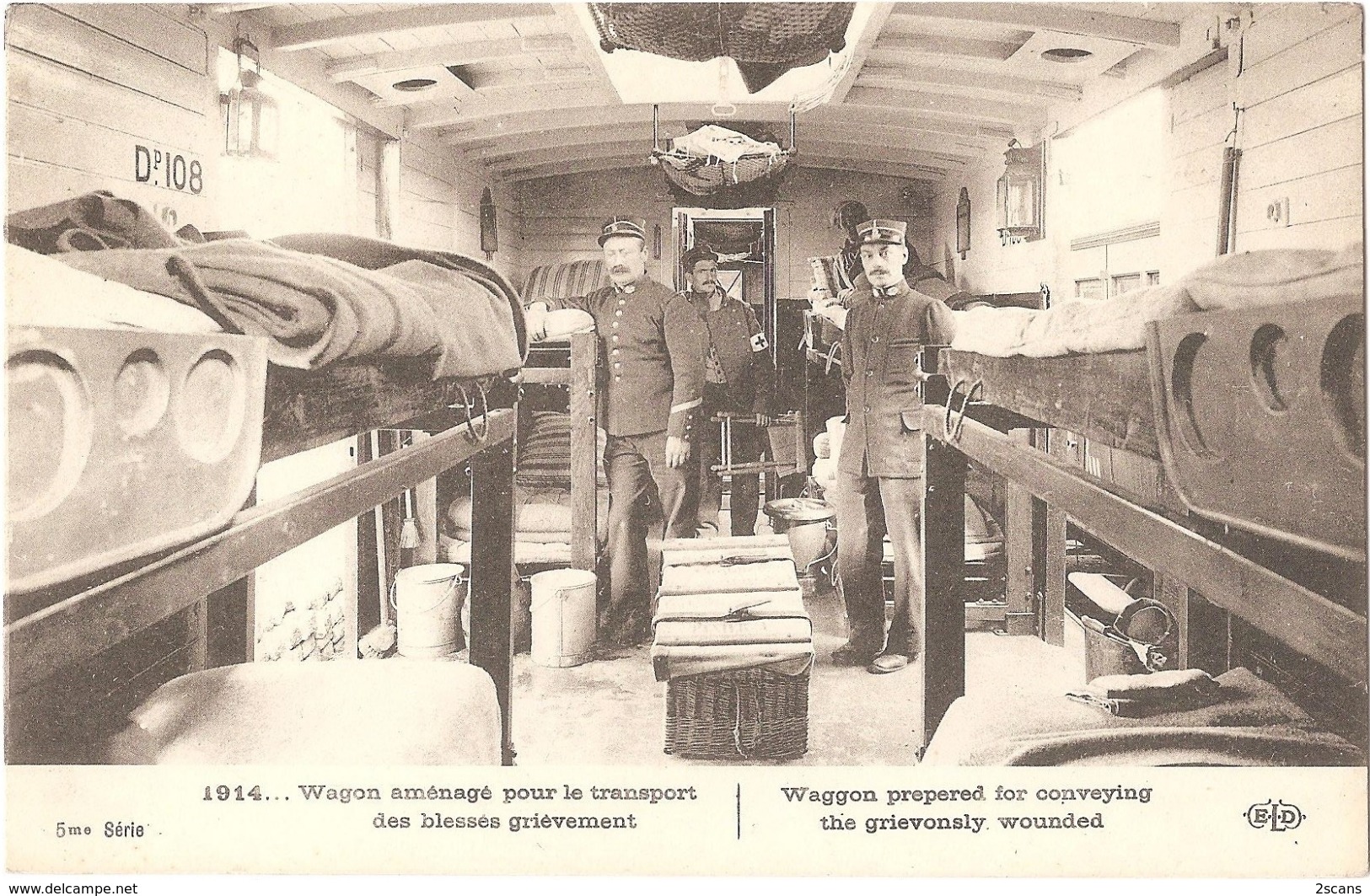 1914... Wagon Aménagé Pour Le Transport Des Blessés Grièvement - (ELD) - Weltkrieg 1914-18