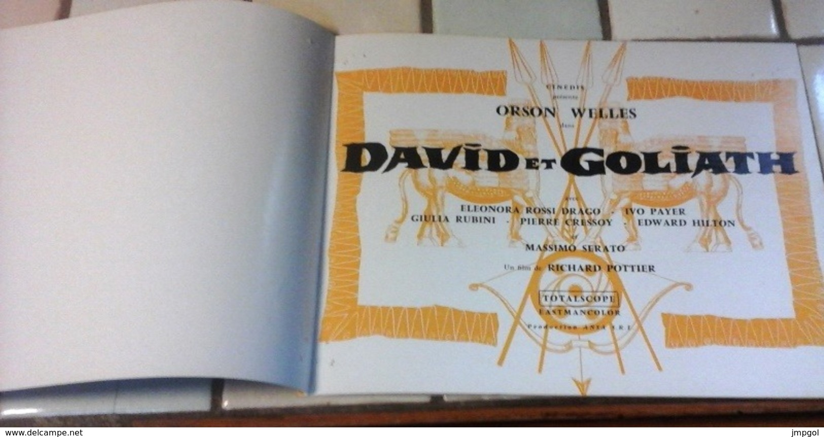 Dossier De Presse Peplum "David Et Goliath" Orson Welles Eleanora Rossi Drago Pierre Cressoy Richard Pottier - Bioscoopreclame