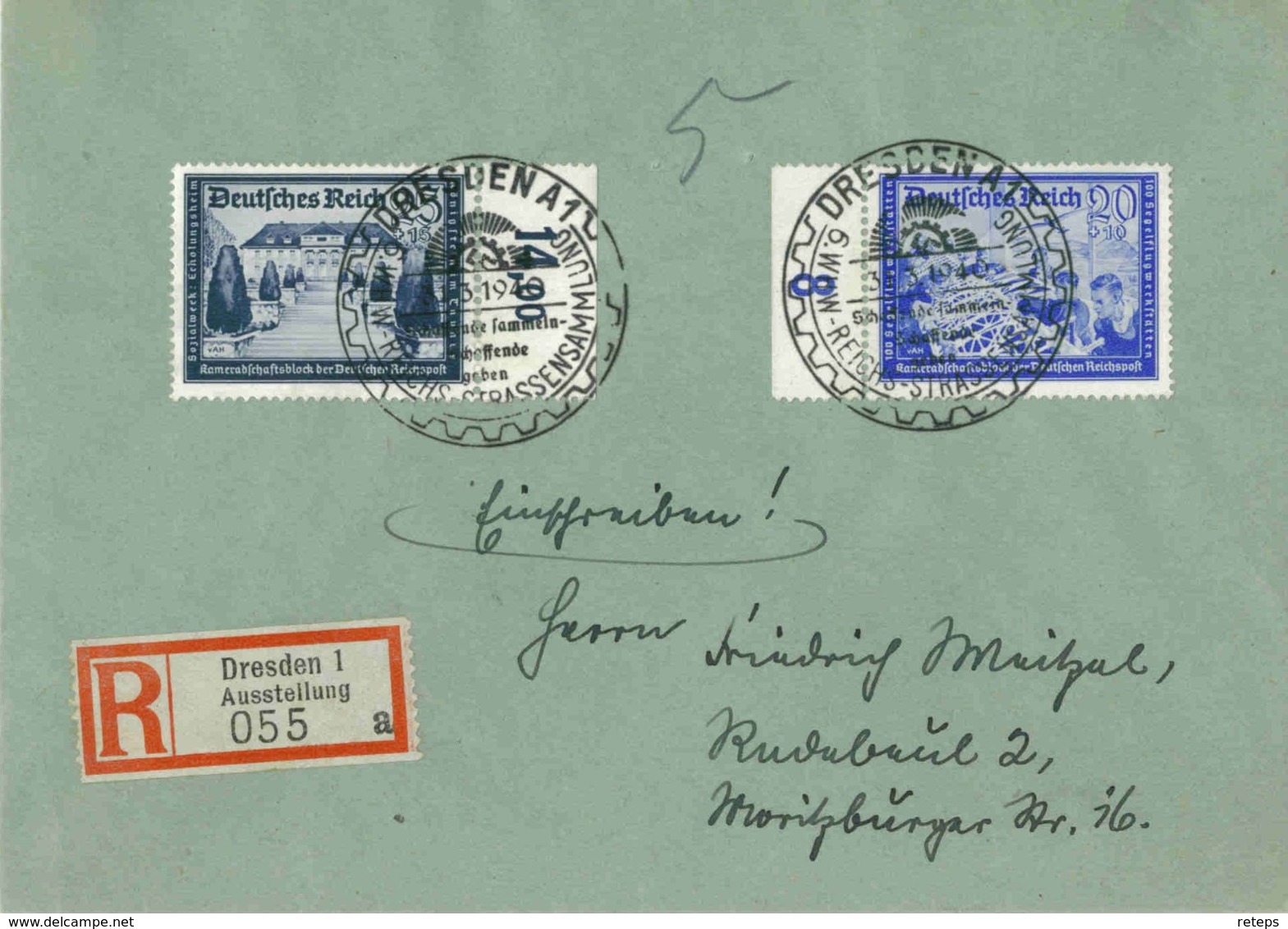 DR Mi-Nr 711+713 /PostKameradschaft, Echt Gelaufener Portogerecht-frankierter R-Brief Mit SST - Briefe U. Dokumente
