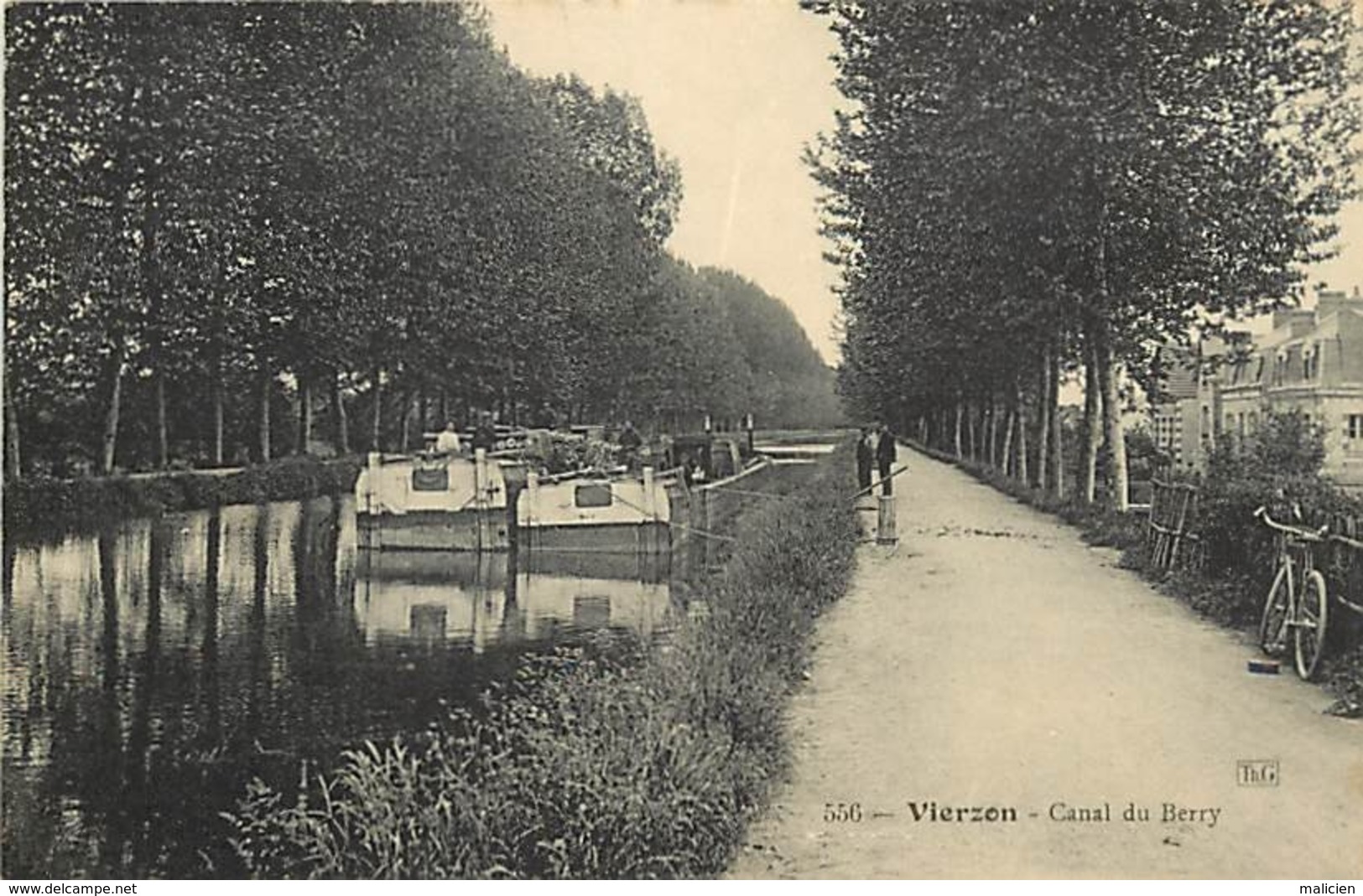 - Cher -ref-496- Vierzon - Canal Du Berry - Peniches Amarrées - Peniche - Batellerie - Canaux - - Vierzon