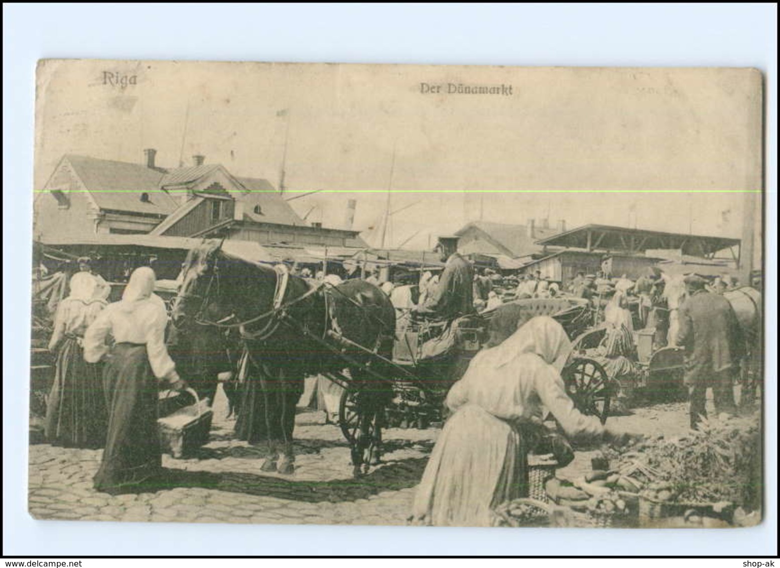 U8730/ Riga  Der Dünamarkt Marktleben Lettland AK 1916 - Lettonie