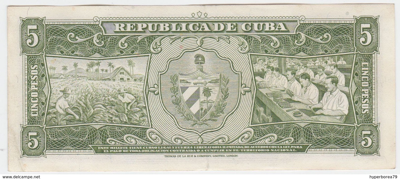 Cuba P 91 C - 5 Pesos 1960 - AUNC - Cuba