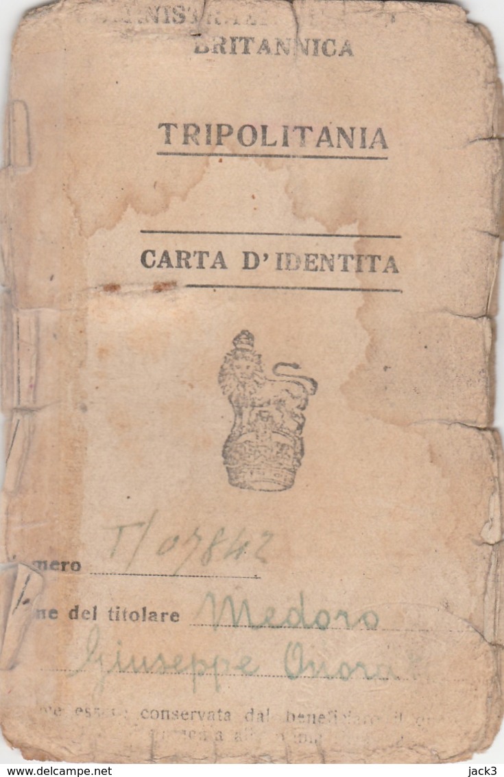 Carta D'Identita' - Tripolitania 1943 (come Da Scansione) - Documenti Storici