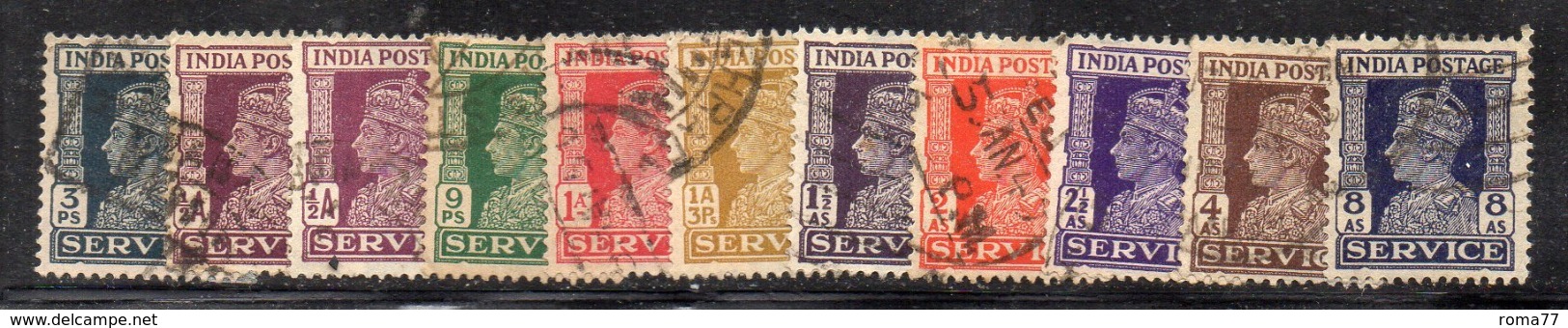 CI681a - INDIA 1939 , Servizio La Serie Usata Yvert 105/115  (2380A). - 1936-47 King George VI