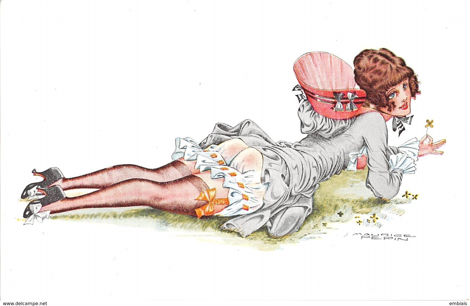 Illustrateur PÉPIN.Maurice - Série N°23 "Porte-Bonheur" Enveloppe Non Ouverte Et Ses 5 Cartes Femme Coquine,érotique, - Pepin