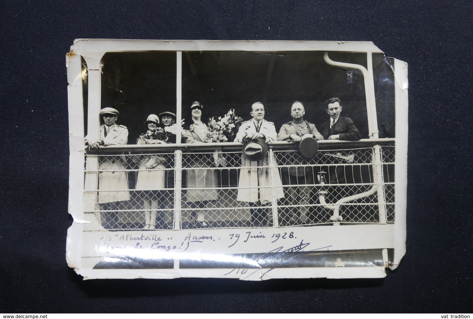 BELGIQUE - Photo Prise à Bord Du S/S Albertville à Anvers En 1928 , Voir Commentaire Au Verso - L 43592 - Bateaux